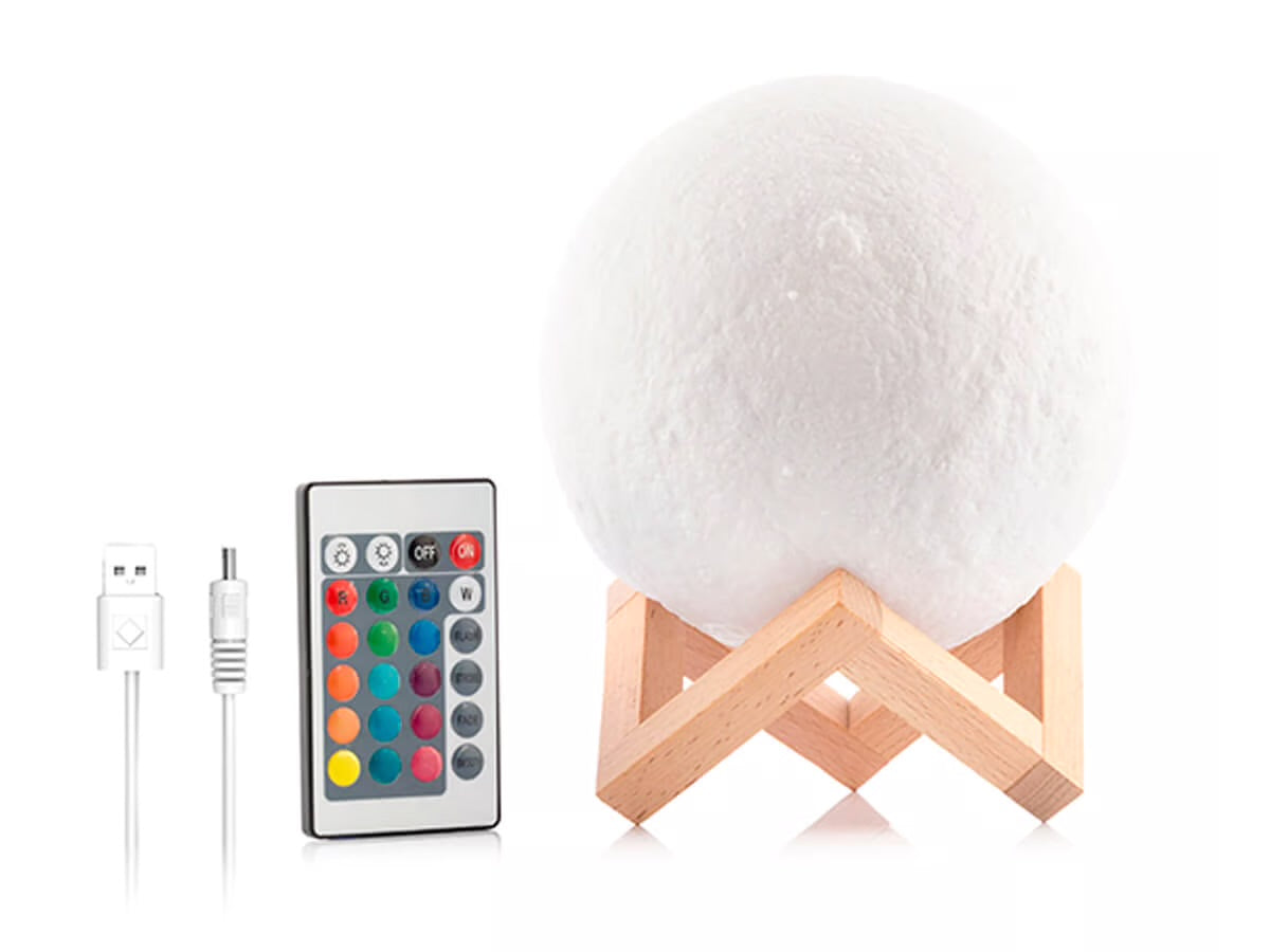 LÁMPARA LED 3D EN FORMA DE LUNA 🌕 | INALÁMBRICA Y MULTICOLOR
