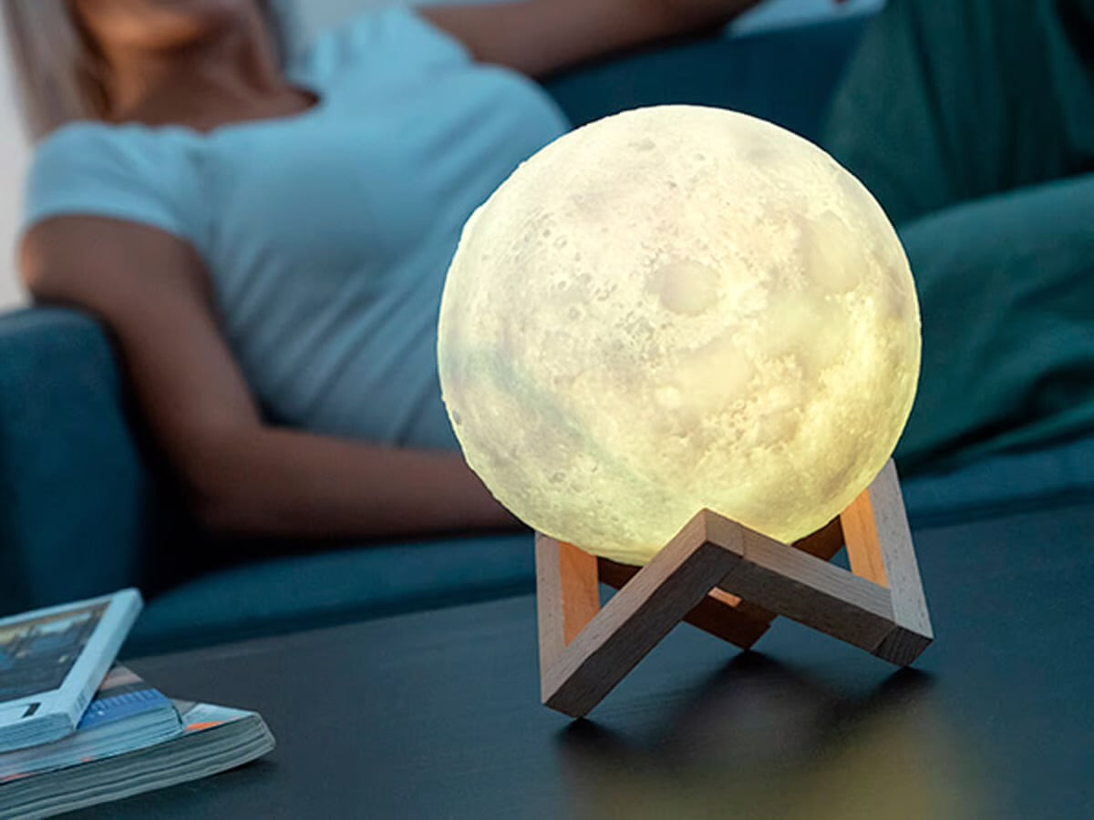 LÁMPARA LED 3D EN FORMA DE LUNA 🌕 | INALÁMBRICA Y MULTICOLOR