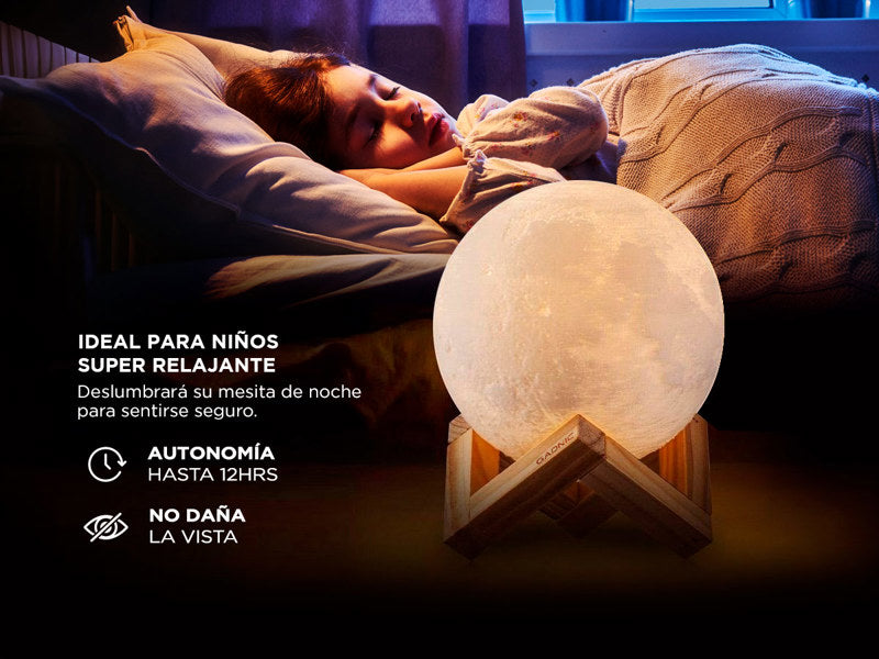 LÁMPARA LED 3D EN FORMA DE LUNA 🌕 | INALÁMBRICA Y MULTICOLOR