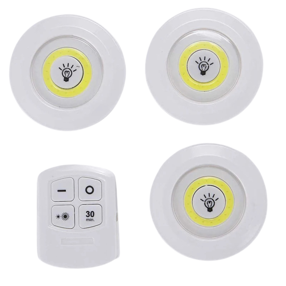 KIT 3 LUCES LED INALÁMBRICAS CON CONTROL REMOTO