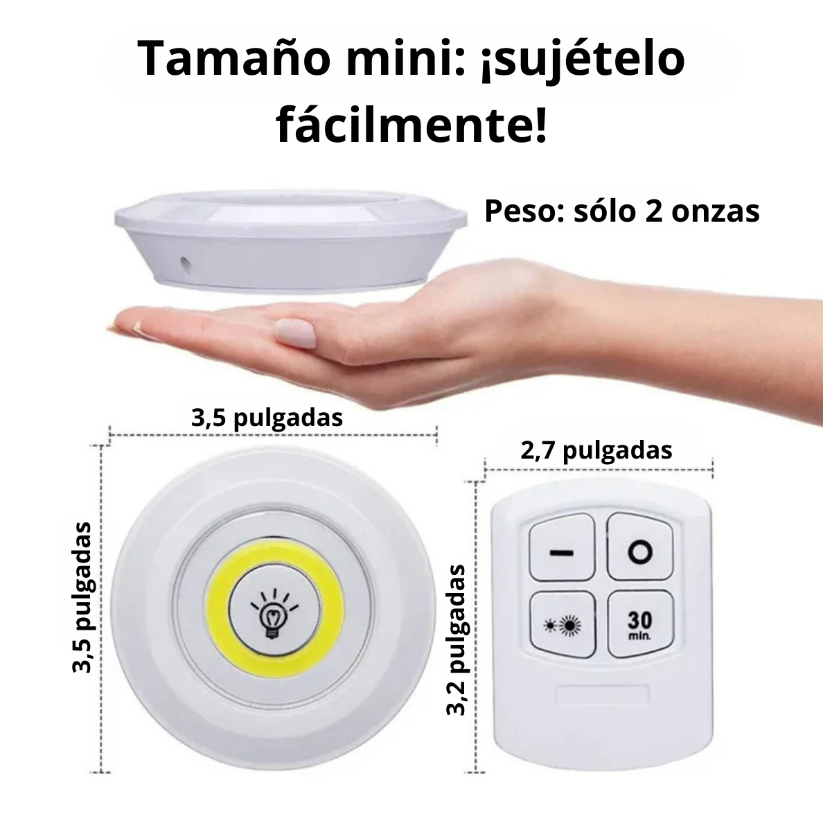 KIT 3 LUCES LED INALÁMBRICAS CON CONTROL REMOTO