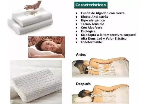 Almohada Ortopédica Cervical Memory Pillow - Memory Foam