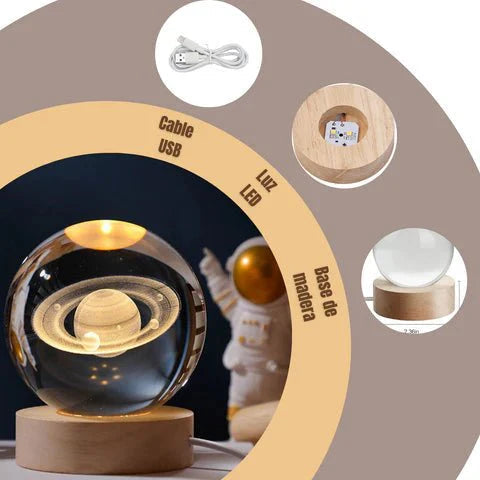 LÁMPARA LED DE CRISTAL SISTEMA SOLAR